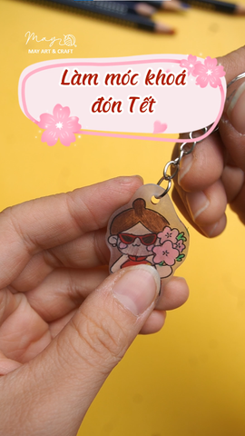 Hướng dẫn làm móc khoá nhựa co nhiệt đón tết