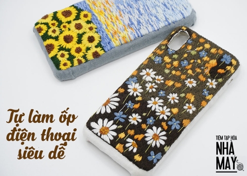 Tự làm ốp điện thoại thêu tay siêu dễ (có mẫu in)