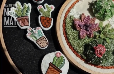 Hướng dẫn làm pin xương rồng đơn giản và đáng yêu