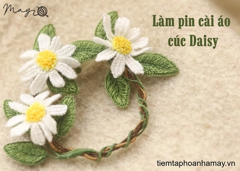 Làm pin cài áo với cúc Daisy nhỏ xinh