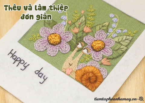Thêu và làm thiệp đơn giản, xinh xắn (có mẫu in)
