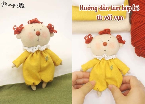 Hướng dẫn nhanh làm búp bê chú hề ngộ nghĩnh từ vải vụn (có mẫu rập)