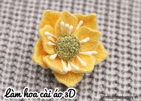Hướng dẫn thêu và làm hoa cài áo siêu đơn giản