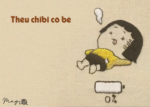 Hướng dẫn thêu - chibi cô bé (có mẫu in)