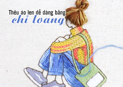 Hướng dẫn thêu áo len dễ dàng bằng chỉ loang và mũi móc xích (có mẫu in)
