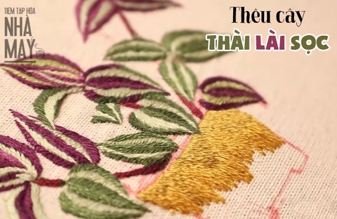 Hướng dẫn thêu cây thài lài sọc bằng mũi thêu cơ bản (có mẫu in)