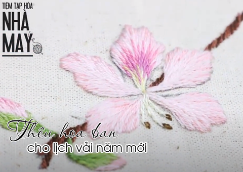 Thêu hoa ban - đưa 