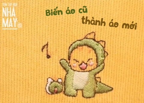 Biến áo cũ thành áo mới nhờ hình thêu đơn giản (có mẫu in)