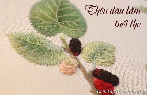 Học thêu cơ bản: Hướng dẫn thêu dâu tằm tuổi thơ (có mẫu in)