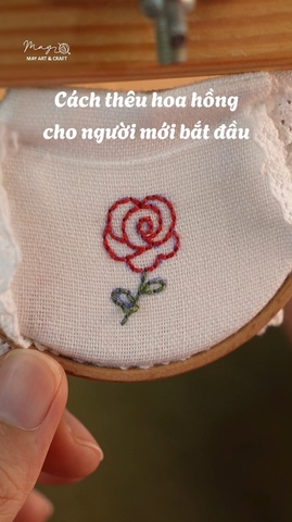 Hướng dẫn thêu hoa hồng cho người mới bắt đầu