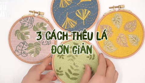 3 cách thêu lá cực kì đơn giản cho người mới bắt đầu (có mẫu in)