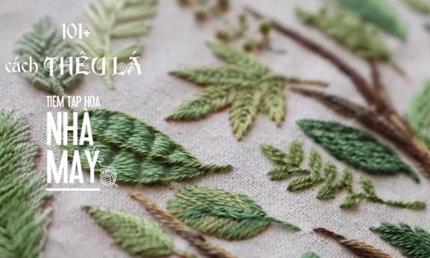 Các cách thêu lá cây đơn giản (có mẫu in)