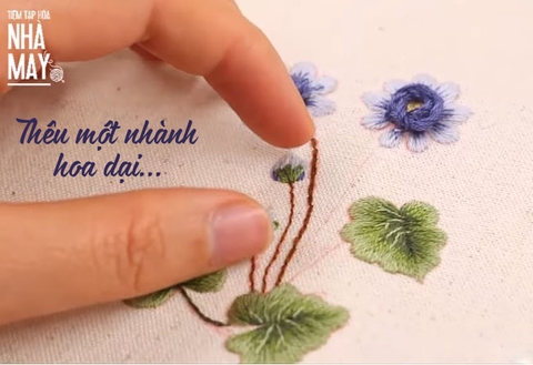Thêu một nhành hoa dại... (có mẫu in)