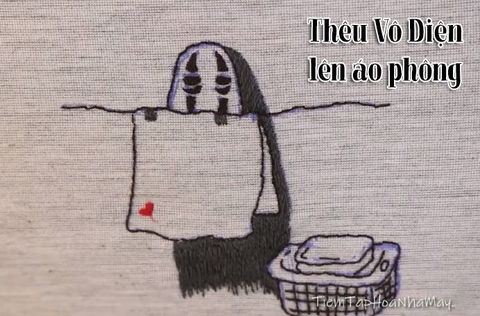 Thêu áo phông hình Vô Diện (có mẫu in)