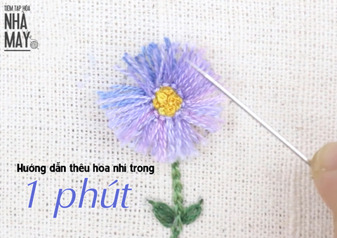 Hướng dẫn thêu hoa nhí trong 1 phút