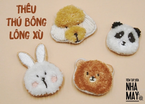 Cách thêu thú bông lông xù bằng mũi Turkey Stitch (có mẫu in)