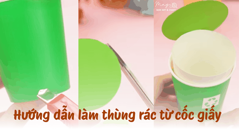 Hướng dẫn làm thùng rác từ cốc giấy