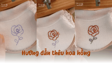 Hướng dẫn thêu hoa hồng