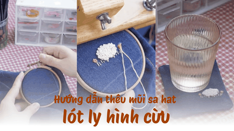 Hướng dẫn làm lót ly hình cừu với mũi sa hạt