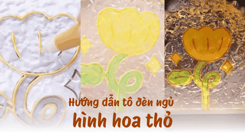 Hướng dẫn tô đèn ngủ hình hoa thỏ