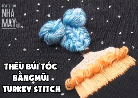 Thêu búi tóc cá tính bằng mũi Turkey Stitch (có mẫu in)