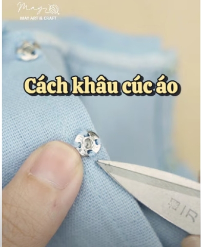 Cách khâu cúc áo khuy bấm cho thú bông vải - Tiệm Tạp Hóa Nhà May