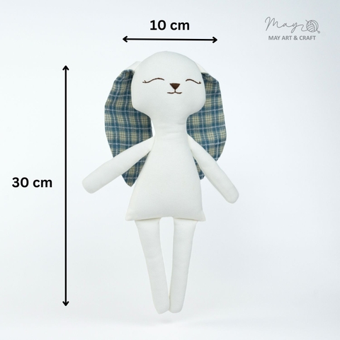 Phôi thú bông thỏ tai xanh