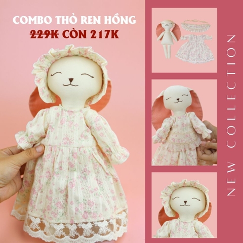 Combo Thỏ ren hồng
