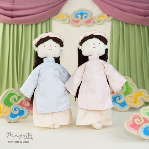 Bộ trang phục phong cách áo ngũ thân vải gấm (Chỉ cho búp bê)