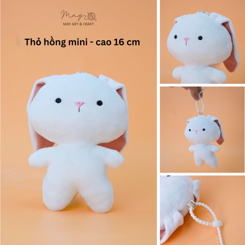 Phôi thú bông mini kèm móc silicon (Không kèm trang phục)