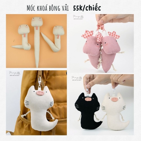 Móc khóa bông vải thủ công