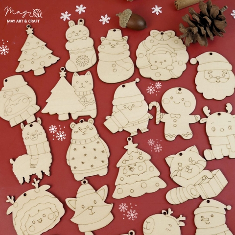 Set tô màu gỗ trang trí Noel