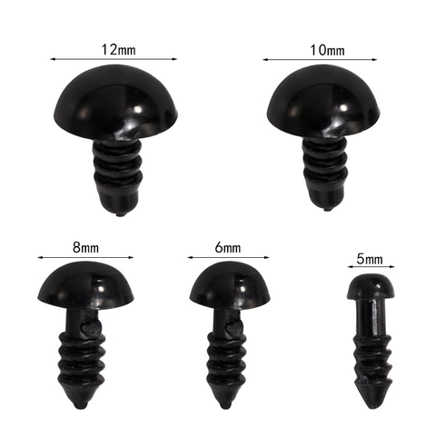 Mắt nhựa gắn thú chân to (10 đôi) - 9mm