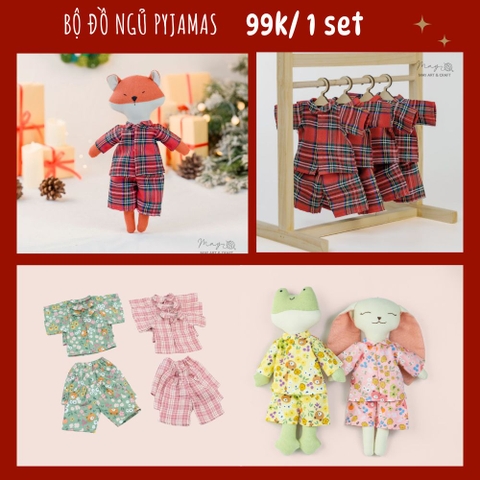 Bộ đồ ngủ Pyjama cho thú bông vải