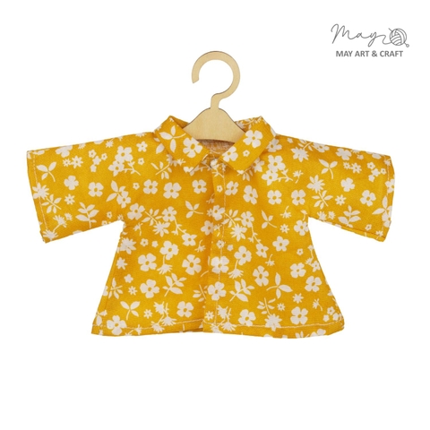 Áo sơ mi hoa tay lửng cho thú bông vải