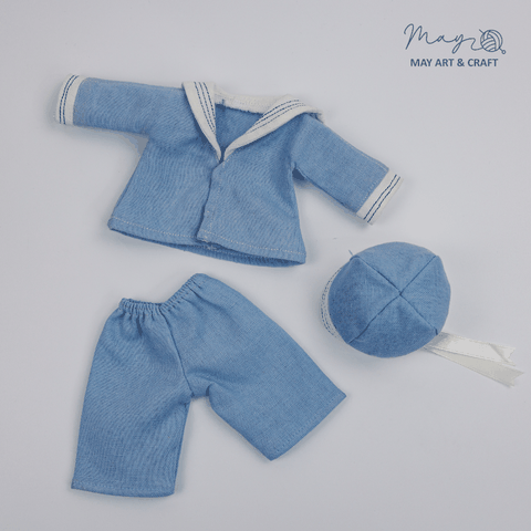 Bộ đồ thủy thủ cho thú bông (bộ quần áo & mũ)