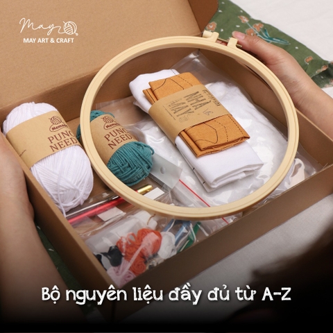 Bộ nguyên liệu làm Vịt bông từ thêu len nổi punch needle