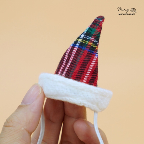 Mũ noel mini caro đỏ cổ điển cho thú bông