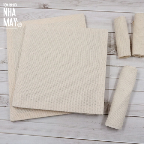 Khung gỗ căng sẵn vải aida mềm thêu tranh len nổi punch needle