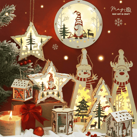 Bộ KIT làm đèn lồng gỗ Noel