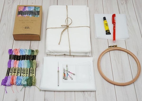 [Set thêu CHỈ nổi] Chỉ Airo 50 màu + bộ 7 kim và phụ kiện