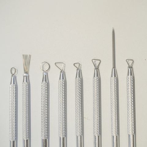 Dụng cụ điêu khắc đất sét cán kim loại 8 món [DS0008]