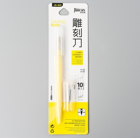 Dao khắc cán nhựa 10 lưỡi Junesix 801 (màu ngẫu nhiên)