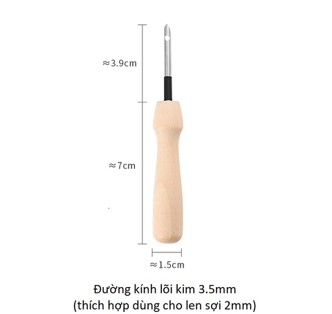 Kim thêu len cán gỗ loại nhỏ - kim 5mm (dùng len 3mm)