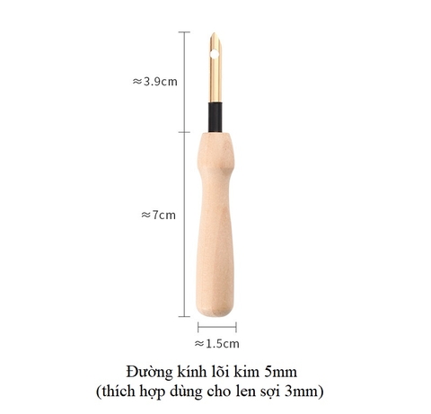 Kim thêu len cán gỗ loại nhỏ - kim 5mm (dùng len 3mm)
