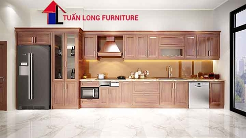 Tủ bếp gỗ gõ 02