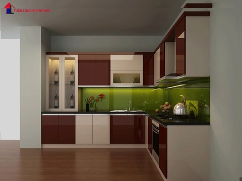 Mẫu tủ bếp Laminate 1