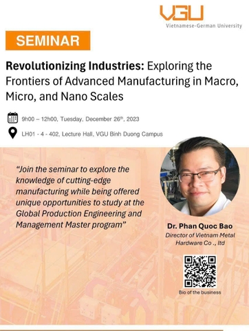 Advanced Manufacturing Talk Show - Master Global Production Engineering & Management, Vietnamese-German University
