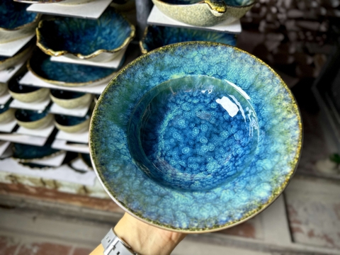 bộ bát đĩa sứ men hoả biến cho nhà hàng, khách sạn
