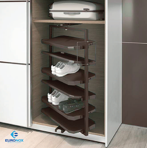 Kệ giày 4 tầng màu cà phê thông minh và cao cấp - Euronox